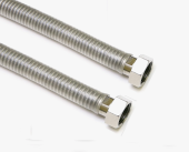 Подводка OVERCON для газа и воды 1/2" 150см г/г металлическая сильфонного типа с ПВХ покрытием