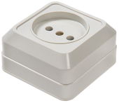 Розетка BOLLETO 1м О/У, Б/З, IP20, 7022, IN HOME 4680005959785 