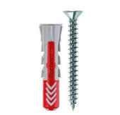 Дюбель "Fischer" DUOPOWER комплект 5x25 универсальный, нейлон + шуруп потай 4х35мм 555105