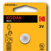Батарейка  3V CR-2016 дисковая "Kodak" MAX литиевая 