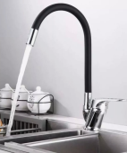 Смеситель для кухни К-895В  черный гибкий излив  D35 