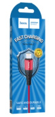 Кабель Hoco X38 USB (m)-Lightning (m) 1.0м 2.4A нейлон красный 6931474710536 