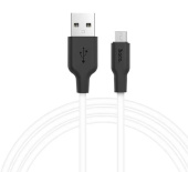 Кабель Hoco X21 Plus, microUSB - USB, 2.4А, 1м, чёрный/белый 6931474711861 