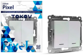 Выключатель TOKOV Pixel 2кл С/У, 10А, IP20 с индикатором, перламутр TKE-PX-V2I-C04 