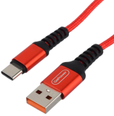 Кабель GoPower GP02T USB (m)-Type-C (m) 1.0м 2.4A нейлон, красный 00-00022792 
