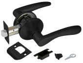 Ручка защелка PUNTO DK620 BL-PS без фиксатор, чёрная  44527