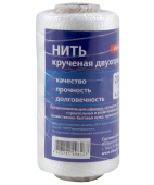 Нить кручёная двухпрядная ПП d-1.3мм, 100м, белый 082287