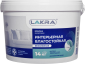 Краска Лакра акриловая интерьерная влагостойкая белоснежная 14кг 8306465