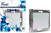 Выключатель TOKOV Pixel 2кл С/У, 10А, IP20 перламутр TKE-PX-V2-C04 