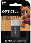 Батарейки OPTICELL 6LR61 9В крона, щелочная/алкалиновая, 1шт 5051003 