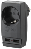 Адаптер сетевой c USB ЭРА SP-1e-USB черный Б0026333 