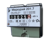 Счётчик электроэнергии МЕРКУРИЙ 201.7 1-фазный, 5-60А однотарифный, на рейку 331902 