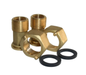 Соединитель для водосчетчика 1/2"штуцер - 3/4"гайка  (пара) Тепловодохран
