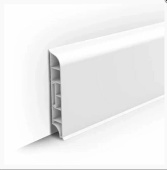 Плинтус напольный 80мм округлый 2,2м "Идеал Дюра", 001 Белый 