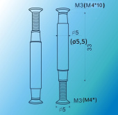 Стяжка винтовая М3 хром, для дверных ручек (пакет 2шт.)