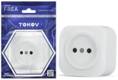 Розетка TOKOV Frea 1м О/У, 16А, IP20, Б/З белая TKE-FR-R1-C01 