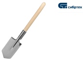 Лопата саперная, нержавеющая сталь, 153х180х585 мм, деревянный черенок, Сибртех 61439