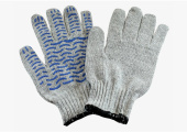 Перчатки №20 х/б ПВХ волна 5 ниток Серые