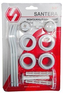 Набор установочный для радиатора 3/4" 3549 (13 предметов) 3 кронштейна "SANTERA"