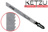 Пилка для лобзика "Ketzu" T101BR дерево, пластик (прямой, чистый рез) набор -5шт