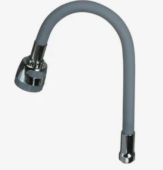 Излив гибкий  серый / хром  для смесителя  двухрежимный 