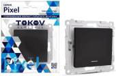 Выключатель TOKOV Pixel 1кл С/У, 10А, IP20 с индикатором, карбон TKE-PX-V1I-C14 