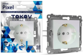 Розетка TOKOV Pixel 1м С/У, 16А, IP20, С/З перламутр TKE-PX-R1Z-C04 