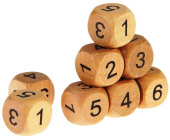 Кости игральные 2,0х2,0см дерево, арабские цифры  2463615 