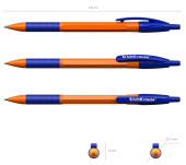 Ручка шариковая автоматическая Erich Krause R-301 Orange Matic & Grip синяя 0.7мм 4639465
