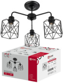 Люстра LOFT ATIKO-CN-BL 3хЕ27 чёрная IN HOME 4690612067285 