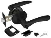 Ручка защелка PUNTO DK620 BL-BK фиксатор, чёрная  44523