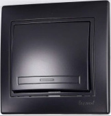 Выключатель 1-кл. 1п СП Mira 10А IP20 со вставкой черн. бархат LEZARD 701-4242-100 