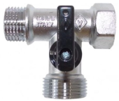 Кран шаровый для бытовой техники Bugatti 1/2"х3/4"х1/2"  