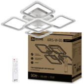 Светильник диодный ELEGANT ARIS-W-BG 90W 3000-6500К 7000Лм белый, пульт ДУ IN HOME 4690612043258 