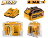 Набор аккумулятора и зарядки SUPER INGCO Industrial FBCPK1214 20В, 4А