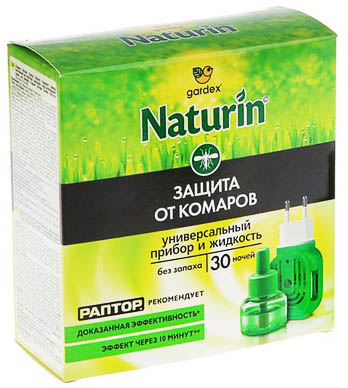 Gardex Naturin Комплект: прибор универсальный + жидкость от комаров без запаха, 30 ночей 32938