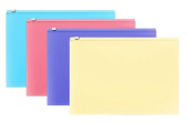 Папка-конверт на гибкой молнии ZIP, А4, пластиковая, ErichKrause Fizzy Pastel, микс  4732329