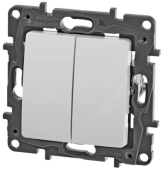 Выключатель "Legrand" Etika белый 2кл 672202  без рамки 