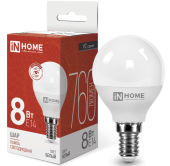 Лампа Светодиодная LED-ШАР-VC 8Вт 230В Е14 4000К 760Лм IN HOME 4690612020556 