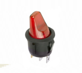 Выключатель клавишный REXANT 36-2590 ON-OFF 12V 16А (3с) круглый, красный с подсветкой 
