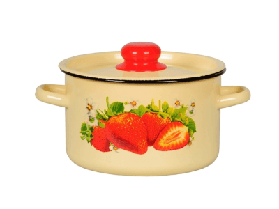 Кастрюля эмалированная с крышкой 1.5л "СТАЛЬЭМАЛЬ" 1С15С/1 декор  42996