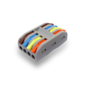 Клемма "DEFA" PCT-2-4 (Color) на 4х0,08-4/2,5 мм² проходная, на 4 направления (флажок) 