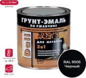 Грунт-эмаль по ржавчине Dali 0,75л Чёрный RAL 9005 арт 20412