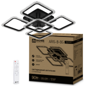 Светильник диодный ELEGANT ARIS-B-BG 90W 3000-6500К 7000Лм чёрный, пульт ДУ IN HOME 4690612043241 
