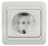 Розетка IN HOME, CLASSICO С/У, 1м, С/З, IP20, со шторкой 2028х, IN HOME белая 4690612000978 