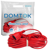 Удлинитель садовый DOMTOK ПВС 2х1, 2.2кВт, 10А, IP20, в бухте, 1 гнездо, 30м 2490 