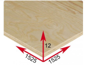 Фанера береза ФК 12 мм 1525х1525 мм сорт 4/4 нешлифованная
