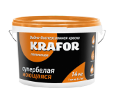 Краска Krafor интерьерная моющаяся супербелая 14кг 26958