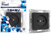 Розетка TOKOV Pixel 1м С/У, 16А, IP20, С/З карбон TKE-PX-R1Z-C14 
