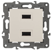 Розетка ЭРА Elegance зарядная, USB 5В-2100мА, IP20 слоновая кость 14-4110-02, Б0034359 